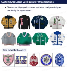 Custom Women’s Greek Letter Sorority Cardigan - Royal Blue with White Stripes