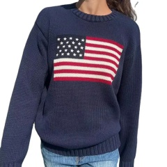 ODM Women’s Classic American Flag Knit Sweater
