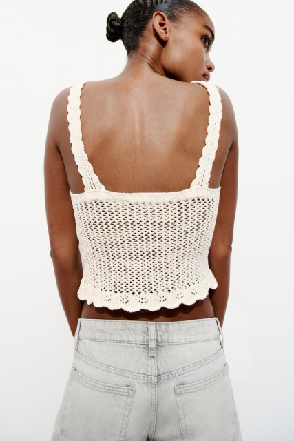 Custom Boho Chic Summer Style Handmade Crochet Knit Crop Top