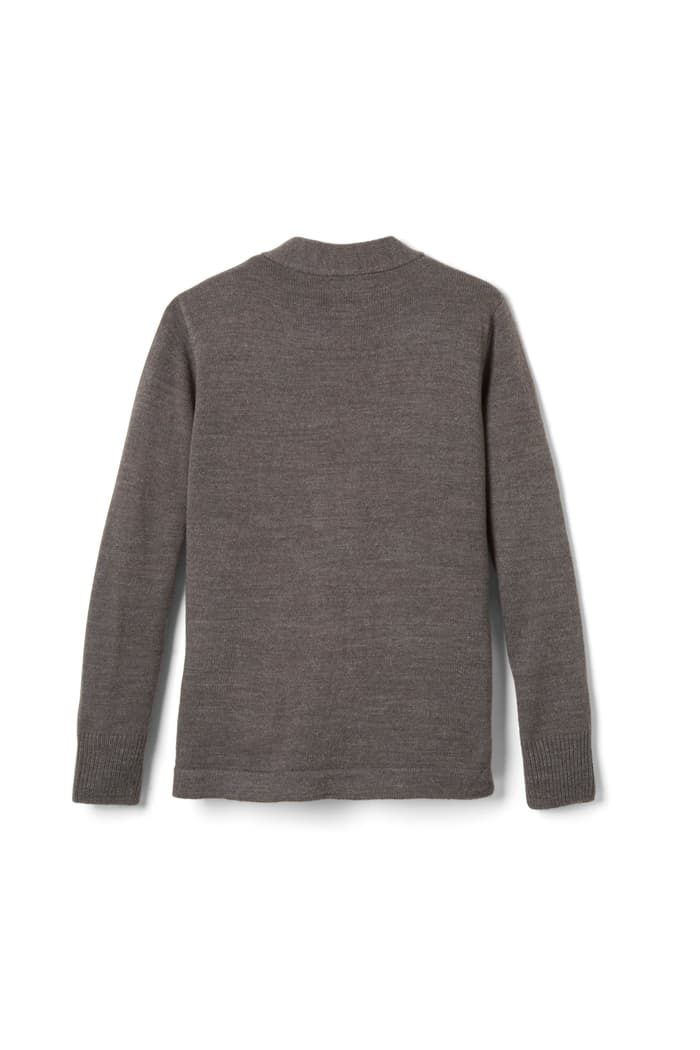 Custom school uniform Classic Grey  Button-Up Cardigan with Front Pockets
