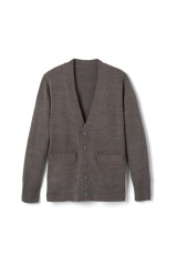 Custom school uniform Classic Grey  Button-Up Cardigan with Front Pockets