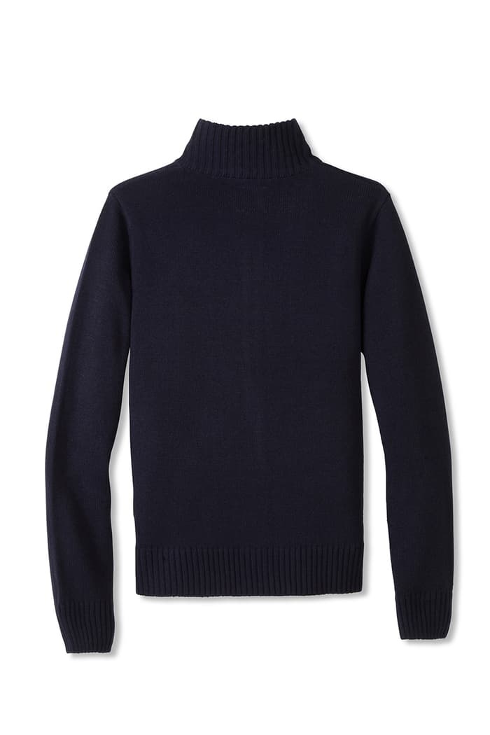 OEM Uniform Classic Navy Blue Full-Zip Cardigan Sweater