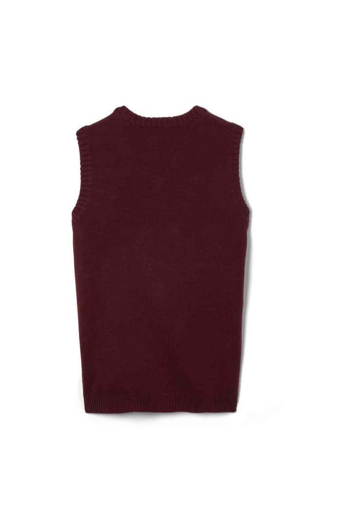 Wholesale Classic Burgundy V-Neck Sleeveless School Uniform Sweater Vest