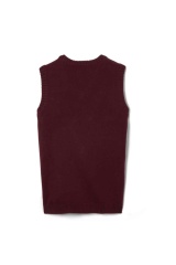 Wholesale Classic Burgundy V-Neck Sleeveless School Uniform Sweater Vest