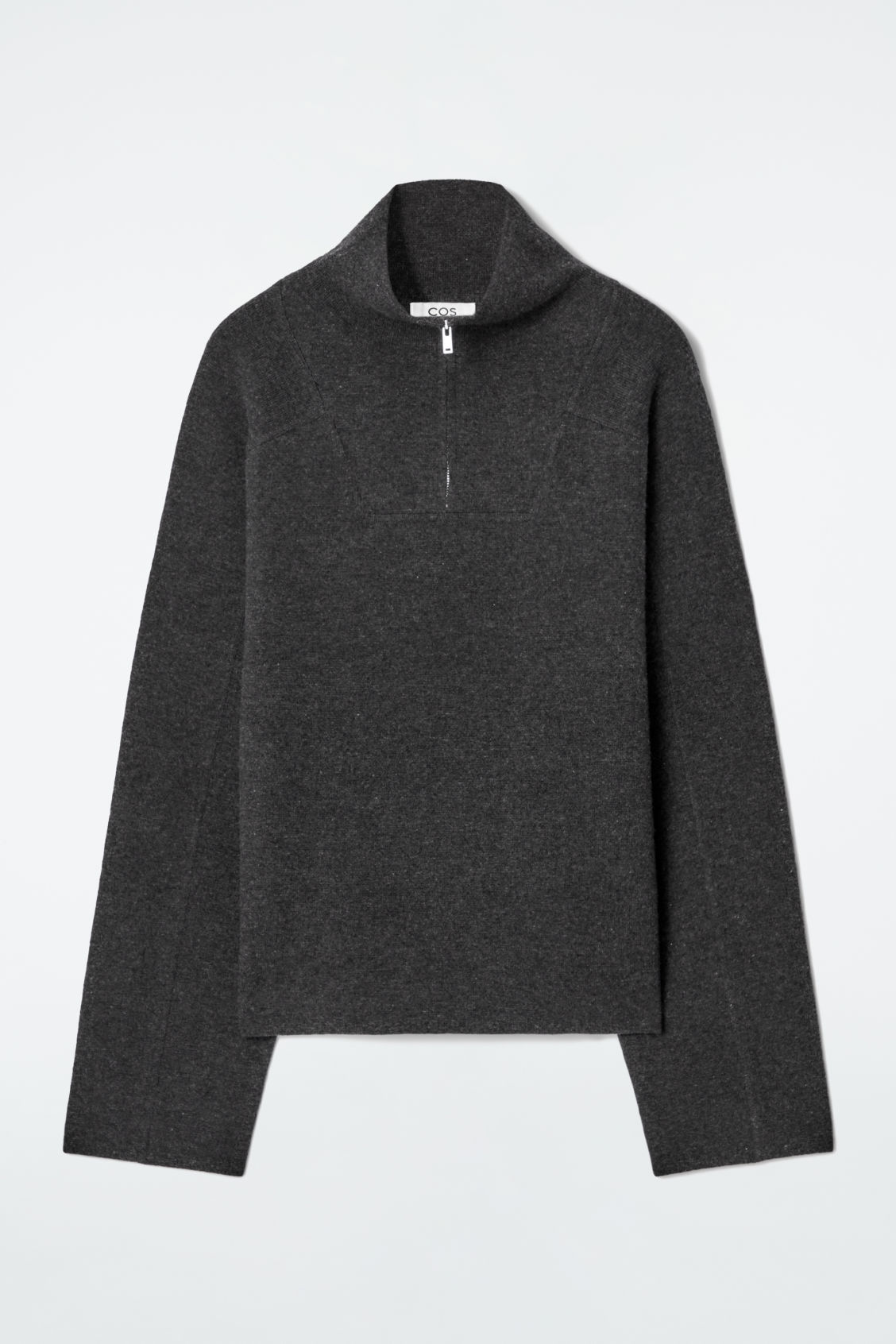 Custom Design Women’s Dark Gray Oversized Half-Zip Sweater