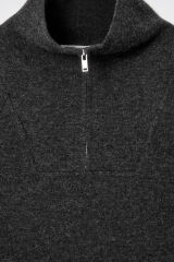 Custom Design Women’s Dark Gray Oversized Half-Zip Sweater