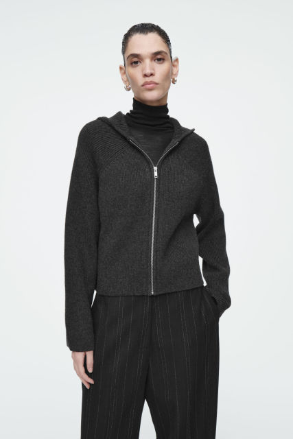 Custom Women's Classic Knit Wool Hoodie Cardigan