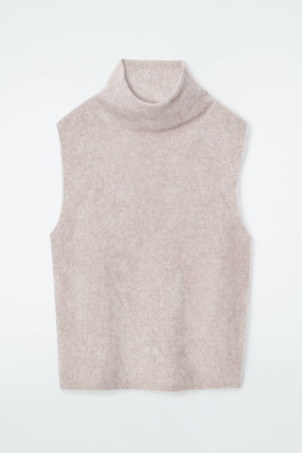 ODM Women's Sleeveless Wool Turtleneck Top