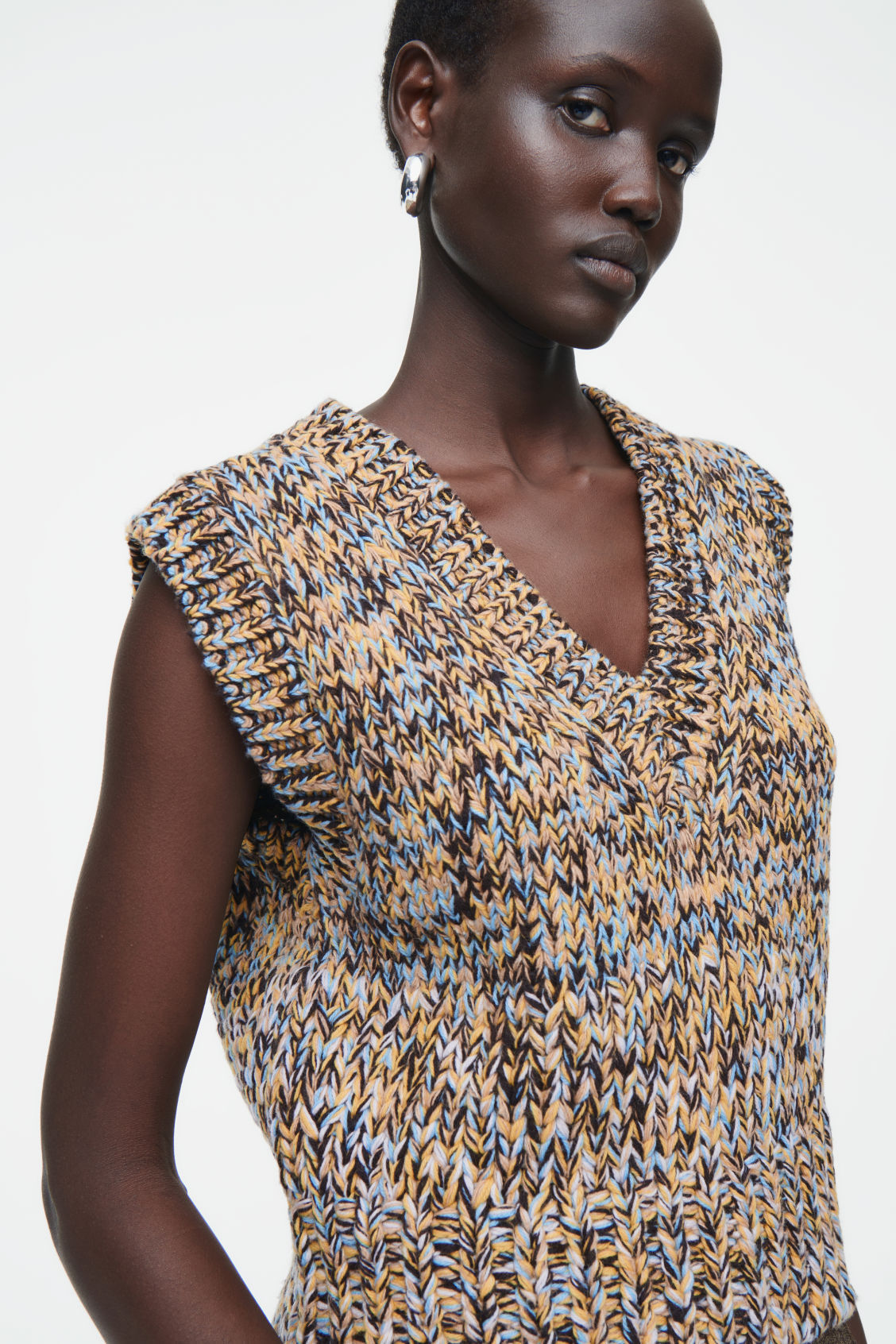 Factory-direct Women's Chunky Knit V-Neck Sweater Vest