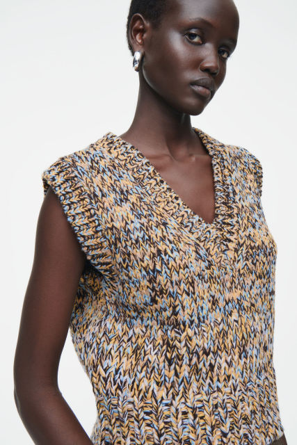 Factory-direct Women's Chunky Knit V-Neck Sweater Vest