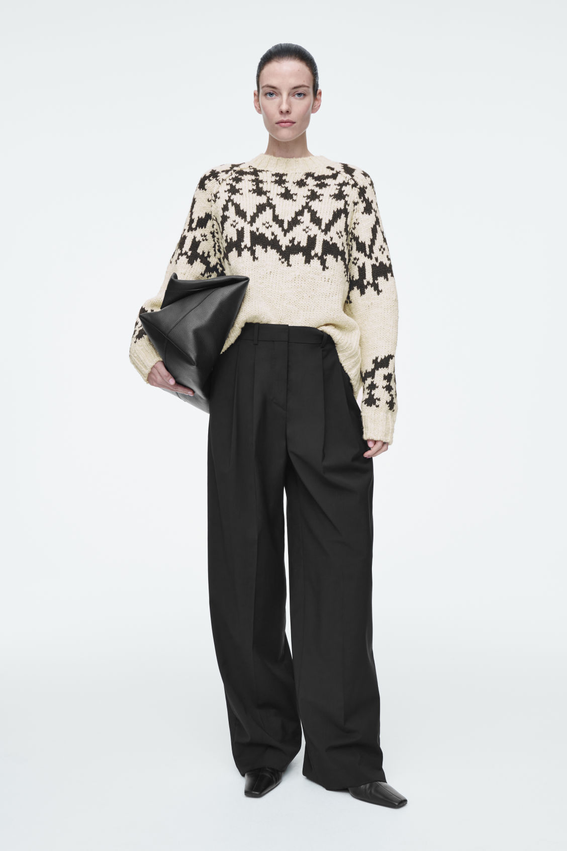 OEM Available Women's Oversized Fair Isle Knit Sweater