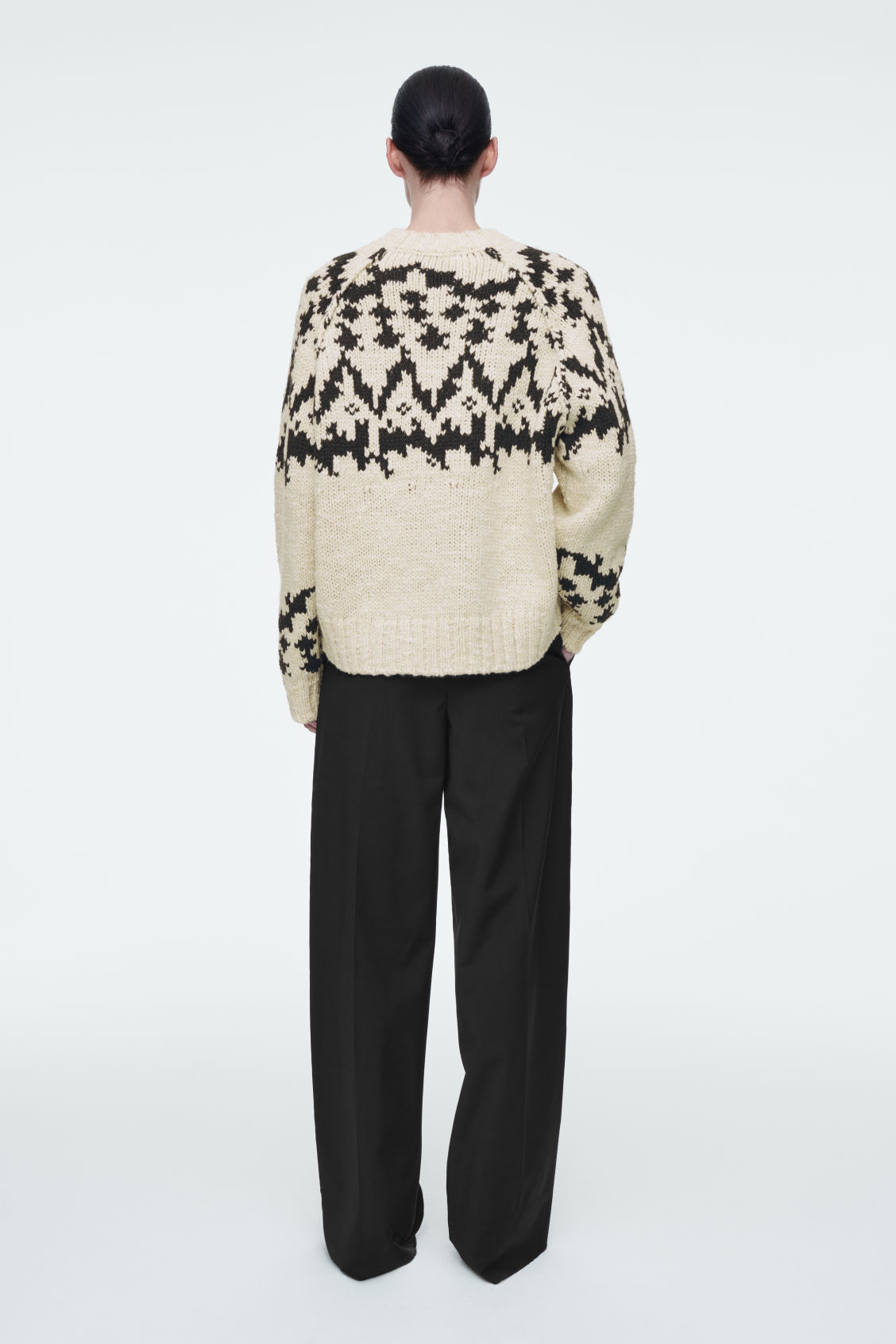 OEM Available Women's Oversized Fair Isle Knit Sweater