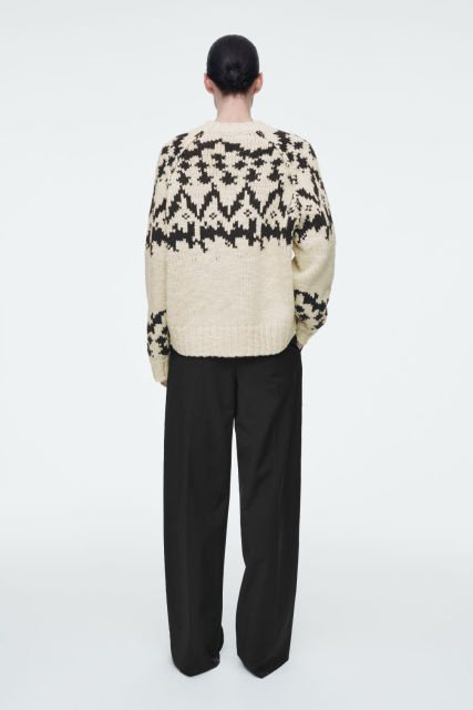 OEM Available Women's Oversized Fair Isle Knit Sweater
