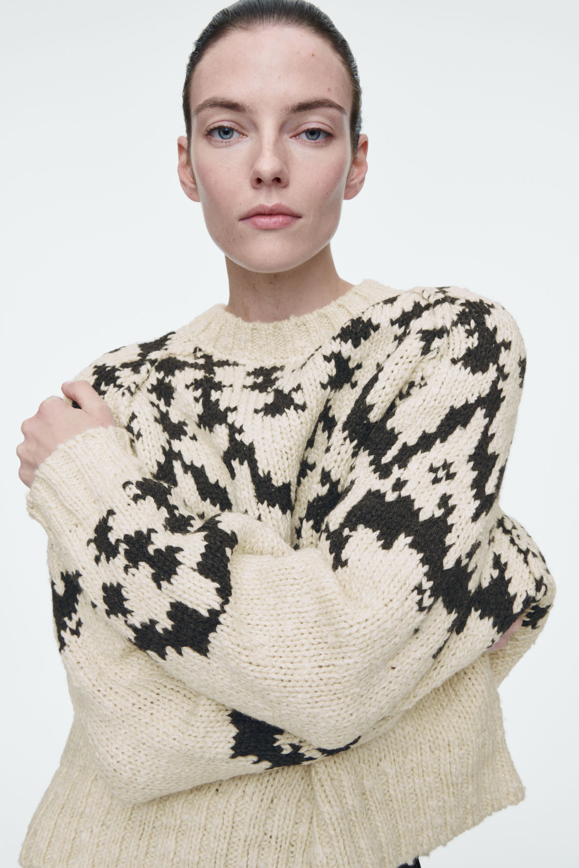 OEM Available Women's Oversized Fair Isle Knit Sweater