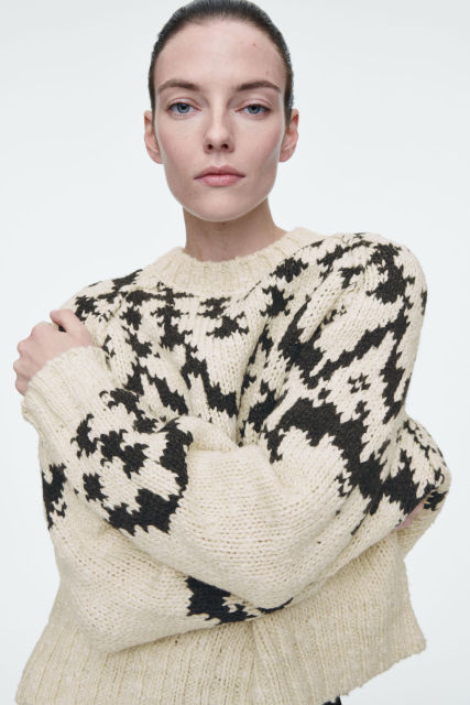 OEM Available Women's Oversized Fair Isle Knit Sweater