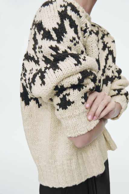 OEM Available Women's Oversized Fair Isle Knit Sweater