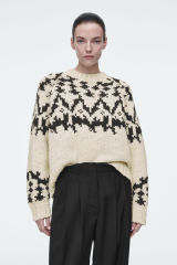 OEM Available Women's Oversized Fair Isle Knit Sweater