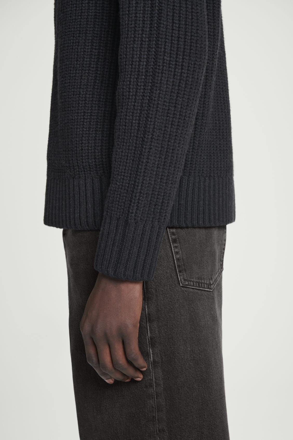Made-to-Order Men's Ribbed Full-Zip High-Neck Sweater