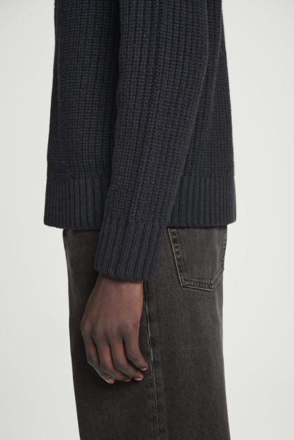 Made-to-Order Men's Ribbed Full-Zip High-Neck Sweater