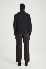 Made-to-Order Men's Ribbed Full-Zip High-Neck Sweater