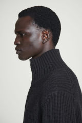 Made-to-Order Men's Ribbed Full-Zip High-Neck Sweater