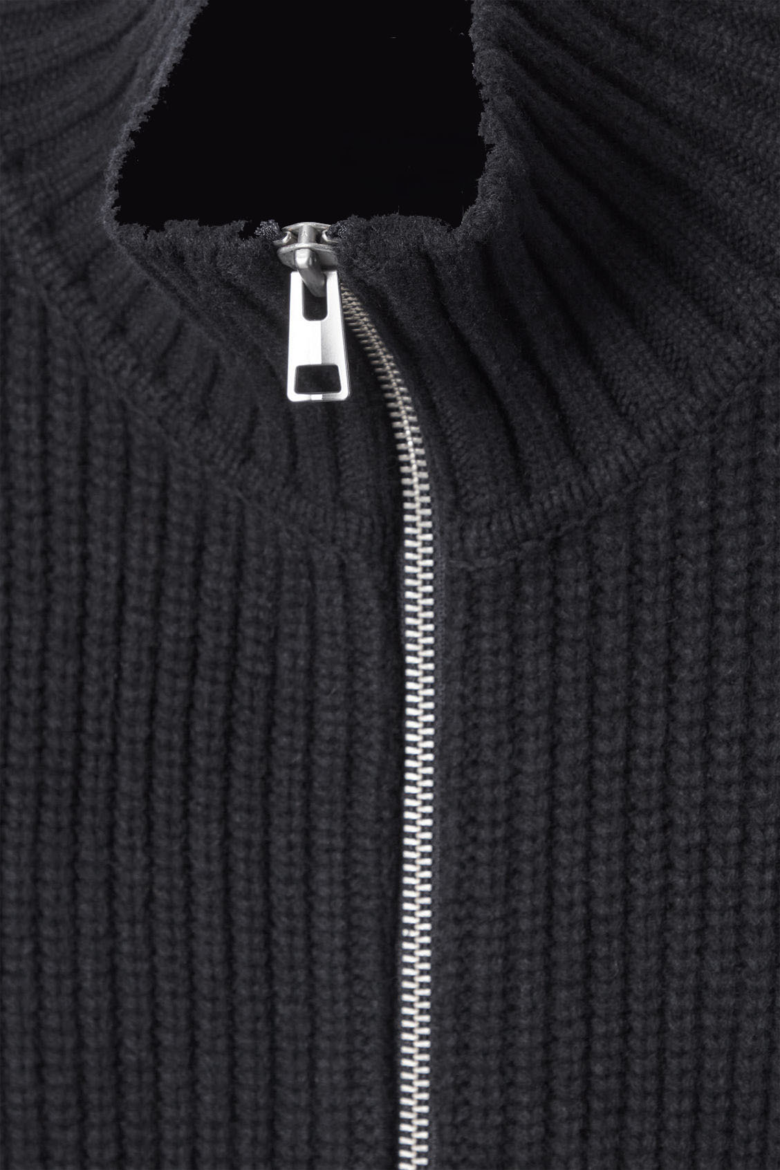 Made-to-Order Men's Ribbed Full-Zip High-Neck Sweater