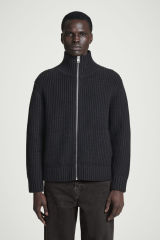 Made-to-Order Men's Ribbed Full-Zip High-Neck Sweater