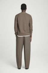 Made-to-Order Men's Textured Knit Cardigan in Taupe