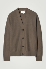 Made-to-Order Men's Textured Knit Cardigan in Taupe