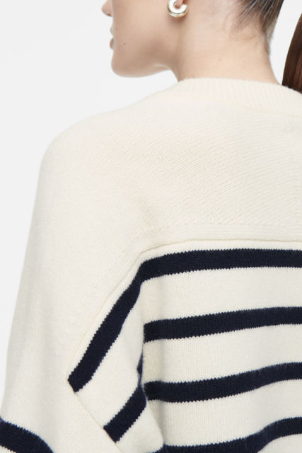 Tailor-Made Women's Striped Knit Button-Up Cardigan