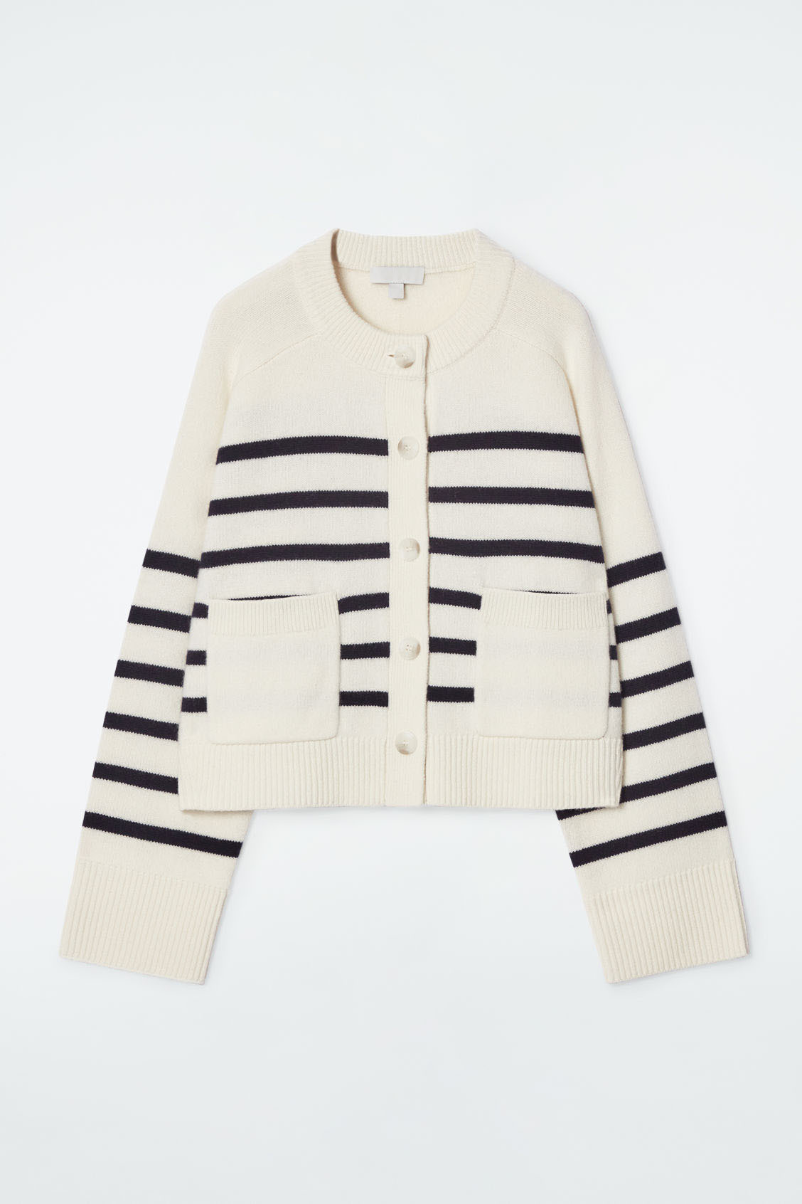 Tailor-Made Women's Striped Knit Button-Up Cardigan