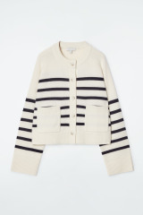 Tailor-Made Women's Striped Knit Button-Up Cardigan