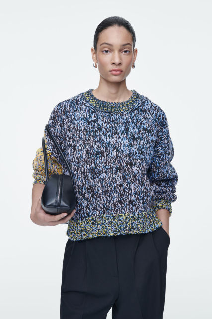 ODM Women's Multicolor Chunky Knit Crewneck Sweater