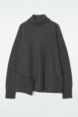 OEM Women's Oversized Turtleneck Sweater with Asymmetric Hem
