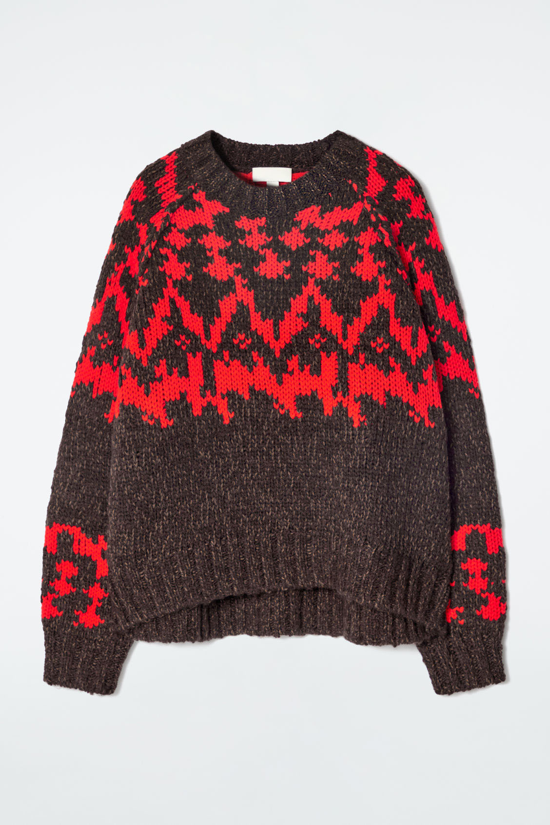 Cusomizable Women's Longline Wool Coat and Fair Isle Sweater Set