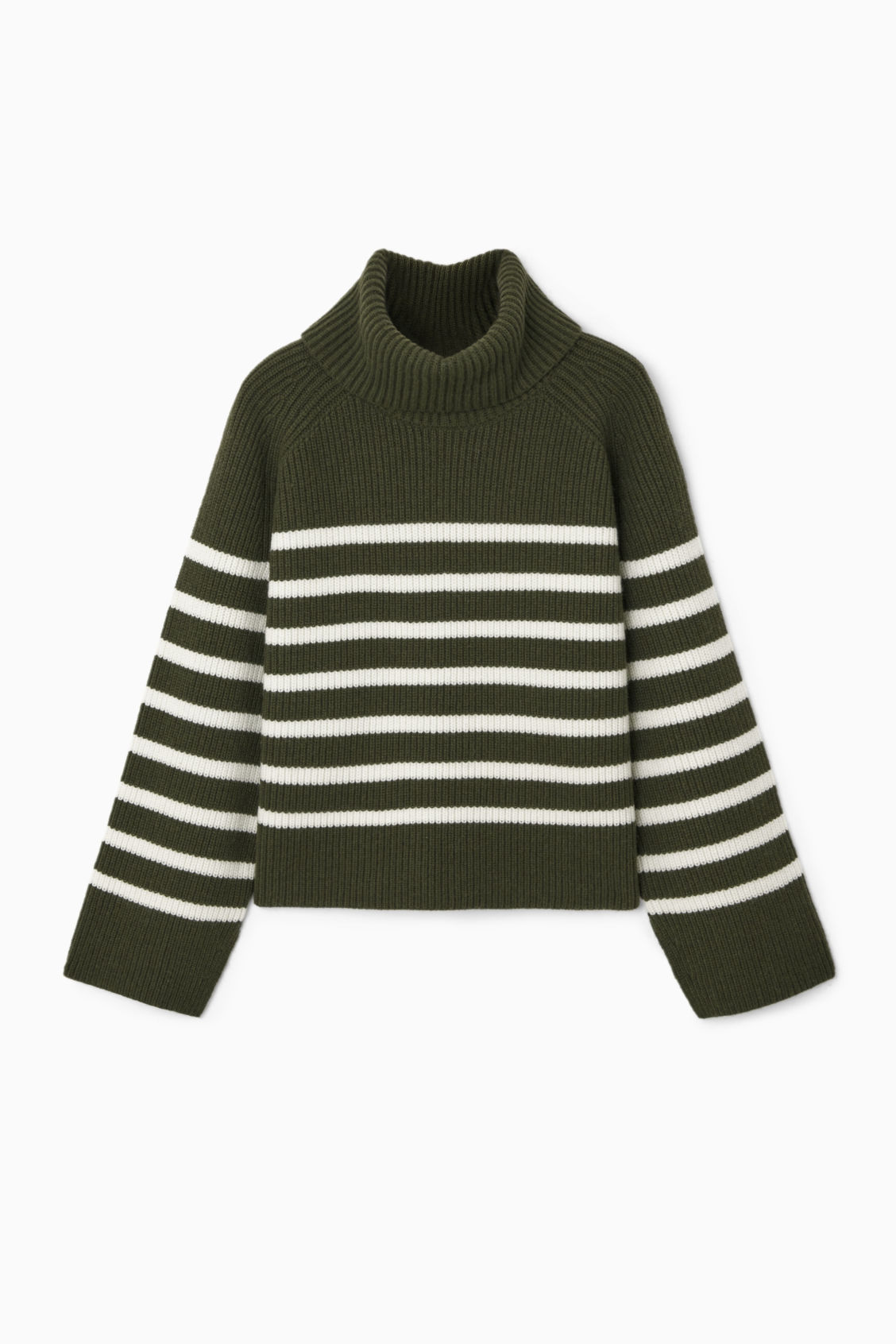 Custom Women's Striped Turtleneck Sweater and Wrap Skirt Ensemble