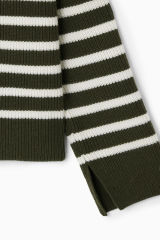 Custom Women's Striped Turtleneck Sweater and Wrap Skirt Ensemble