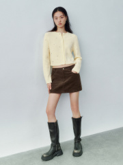 Personalized Women's Pearl-Embellished Yellow Cardigan