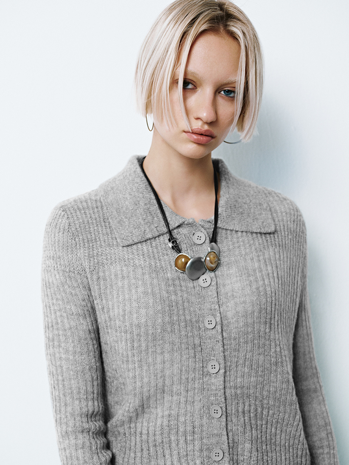 Factory Direct Women's Ribbed Knit Collared Cardigan and Corduroy Mini Skirt