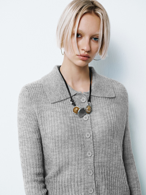 Factory Direct Women's Ribbed Knit Collared Cardigan and Corduroy Mini Skirt