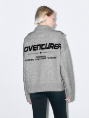 Factory Women's Oversized Zip-Up Knit Jacket with Split-Hem Jeans