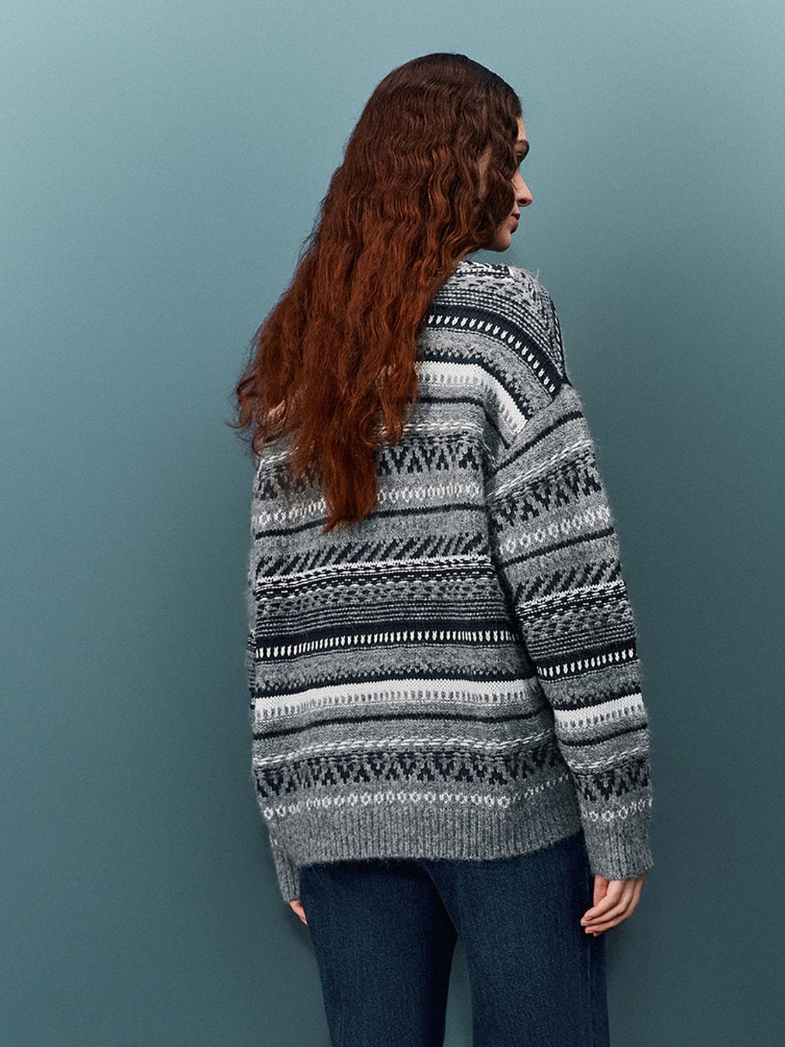 Custom Women’s Nordic-Inspired Striped Knit Sweater