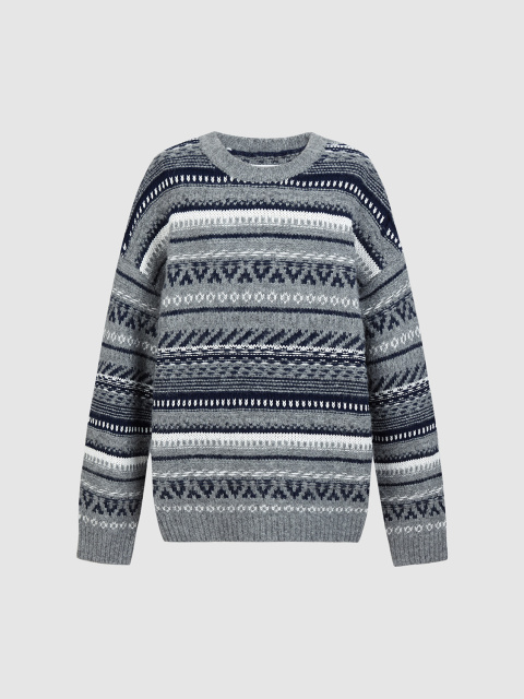 Custom Women’s Nordic-Inspired Striped Knit Sweater