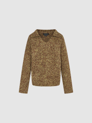 Factory Direct Women's Bouclé Textured Knit Collared Sweater