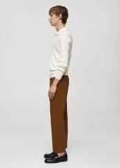 OEM Men's Ribbed Long-Sleeve Polo Sweater in Off-White