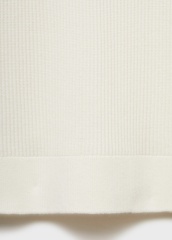 OEM Men's Ribbed Long-Sleeve Polo Sweater in Off-White