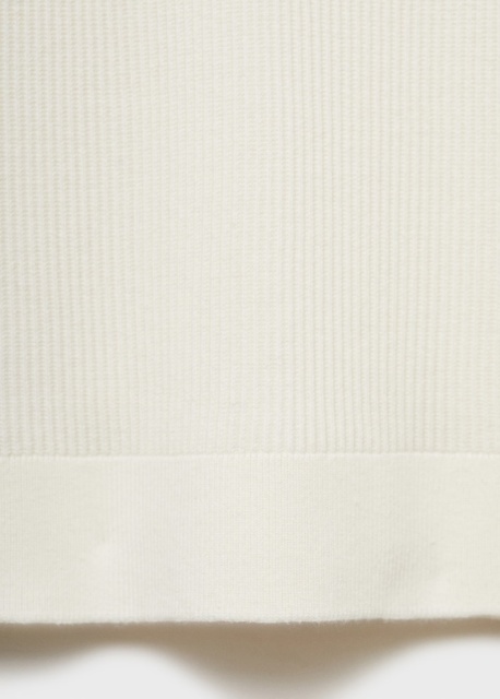 OEM Men's Ribbed Long-Sleeve Polo Sweater in Off-White