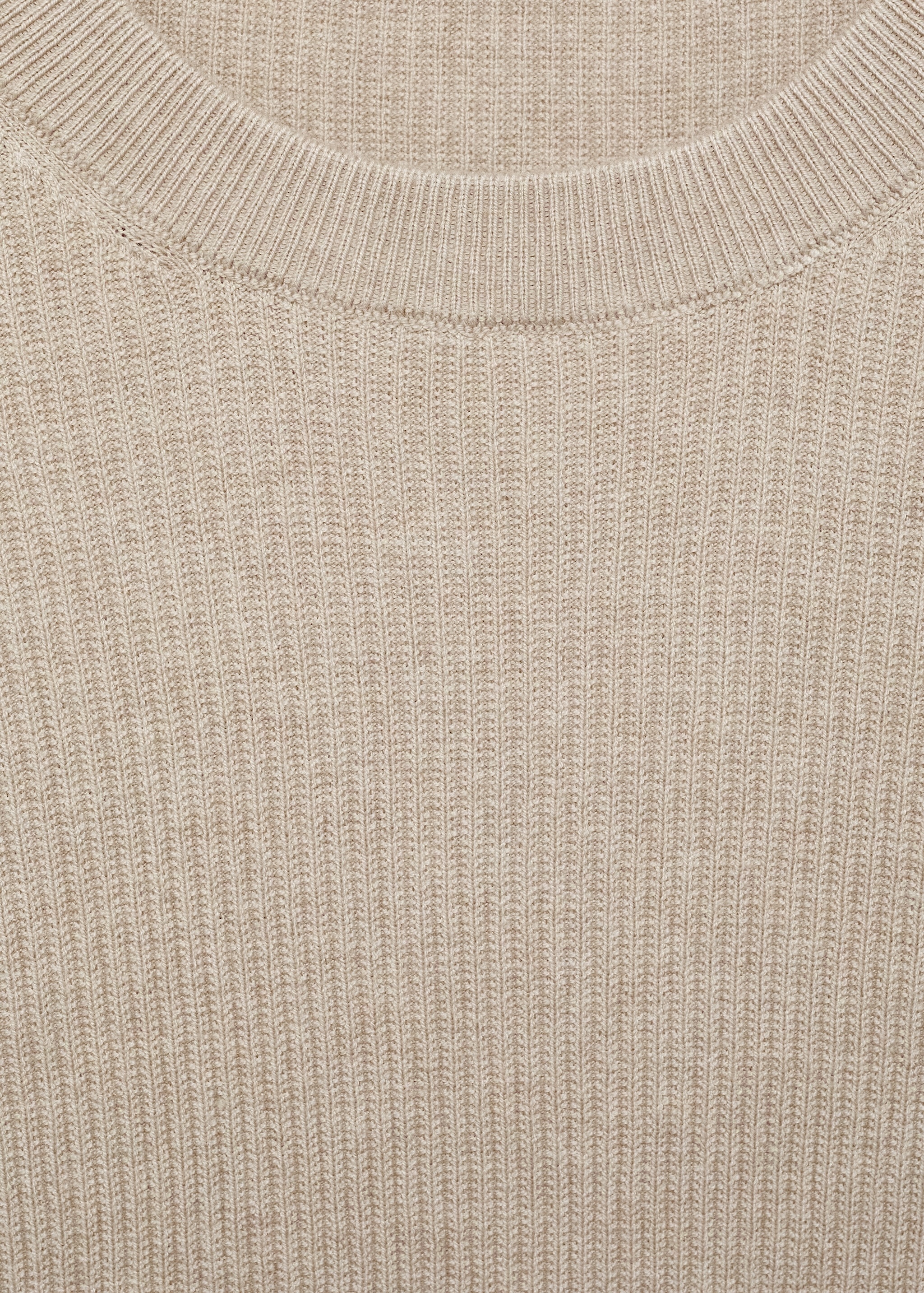 ODM Men's Beige Ribbed Knit Sweater