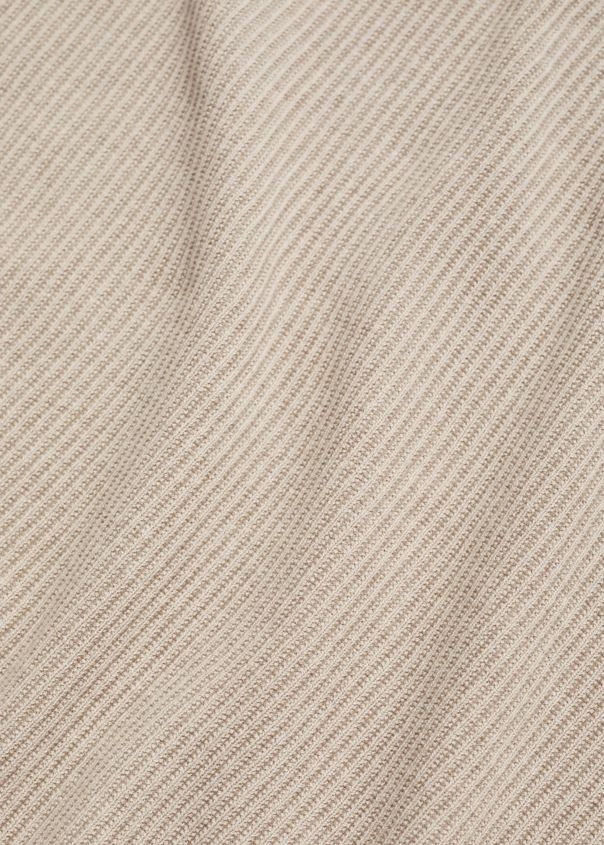 ODM Men's Beige Ribbed Knit Sweater