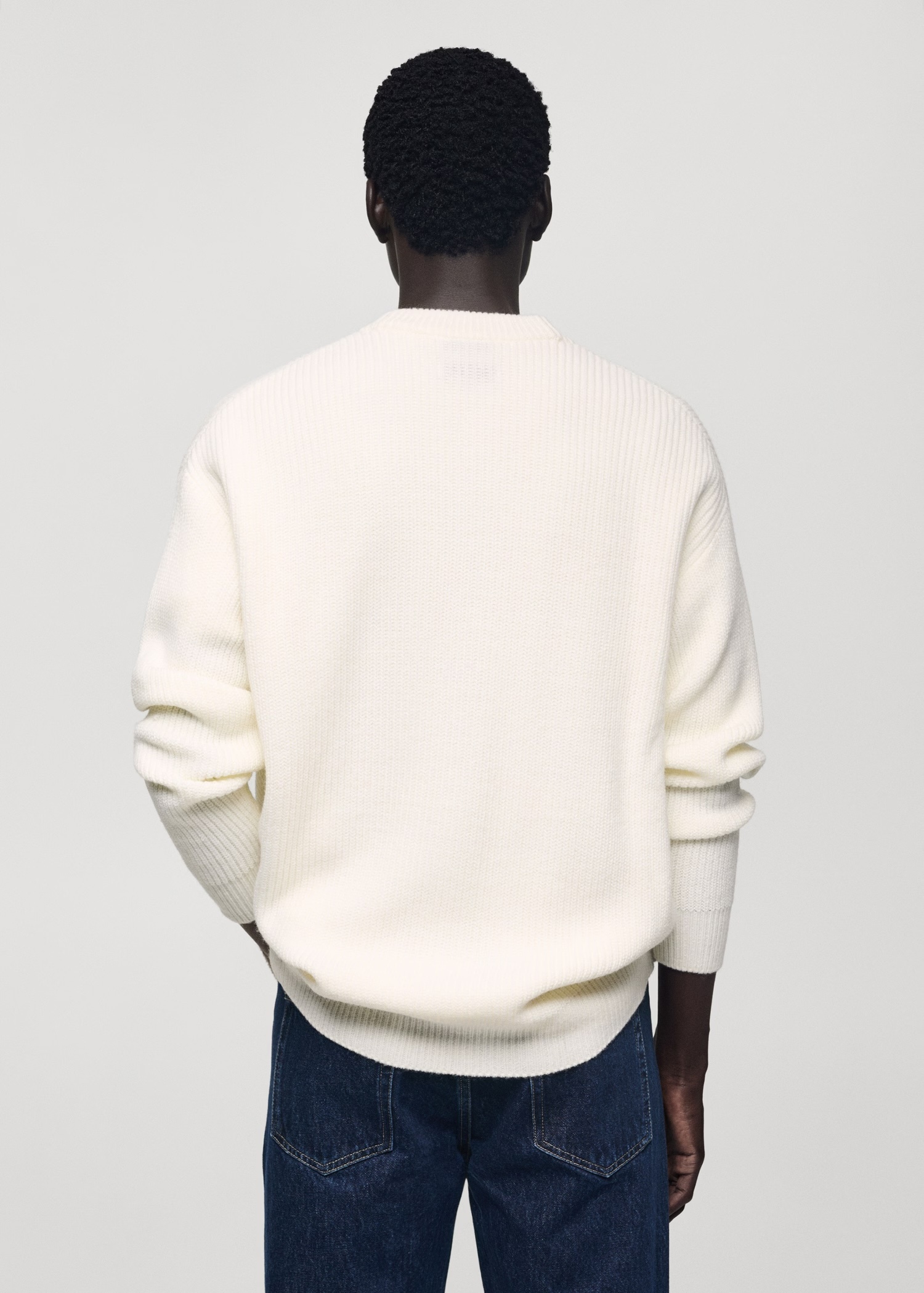 Custom Men's Oversized Knit Cardigan in Ivory
